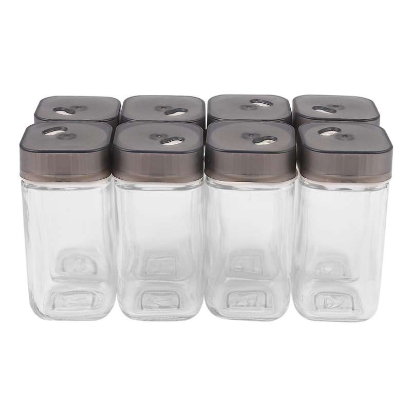 8pcs Condiment Set Spice Jar Rack Kitchen Cruet Condiment Bottle