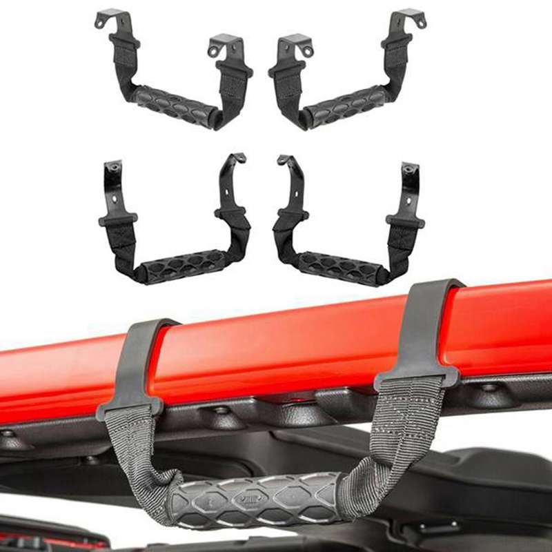 4pcs Front&rear Top Roof Roll Bar Grab Handles for Jeep Wrangler Jl