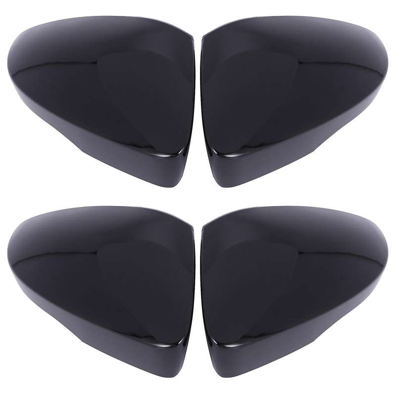 2 Pair Glossy Black Car Rearview Mirror Covers Side Wing Mirror Caps