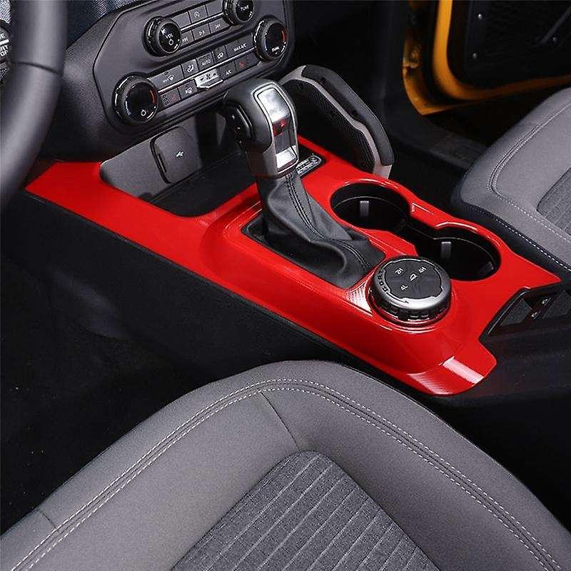 Center Console Gear Shift Panel Cover Trim Frame Decor, Red