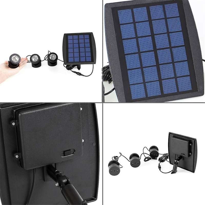 Solar Three Head Underwater Light Outdoor Solar Lamp Multicolor