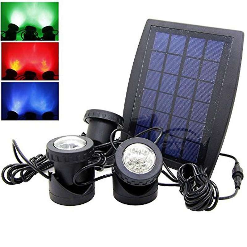 Solar Three Head Underwater Light Outdoor Solar Lamp Multicolor