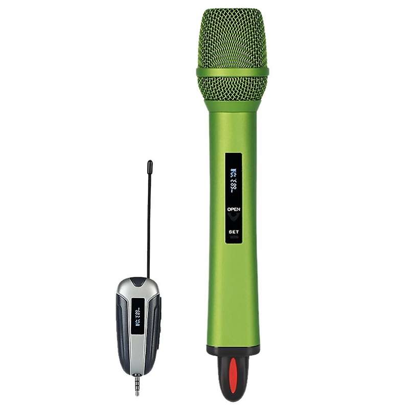 Wireless Microphone Uhf Metal Dynamic Mic System Green