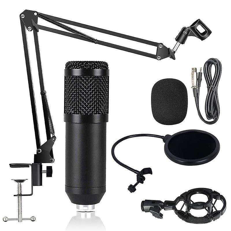 Bm800 Microphone Kit with Sound Card Microphone for Computer(black)