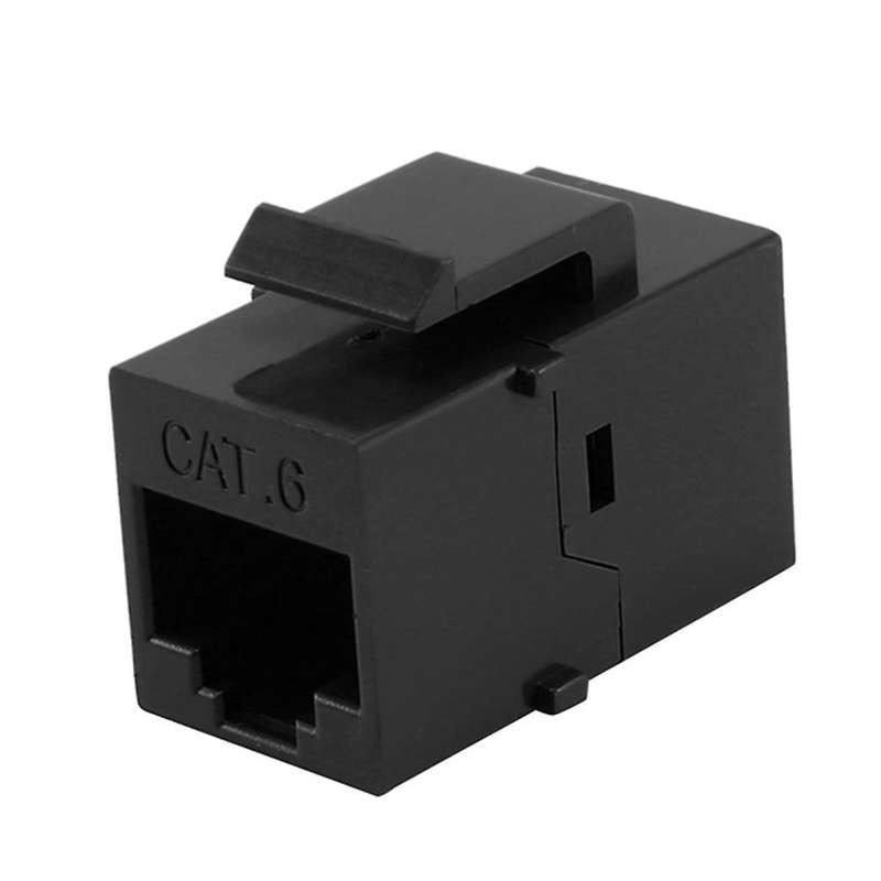 100pcs Rj45 Connector Keystone Jack Cat6 Extension Adapter,black