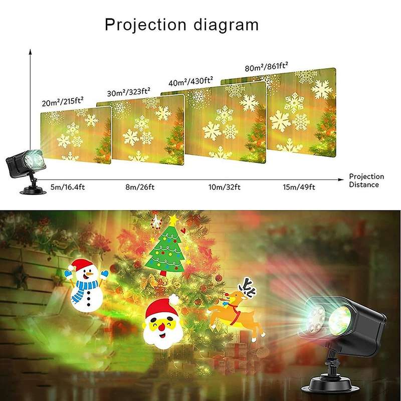 Christmas Light Projector Outdoor, with Remote Timer, Us Plug