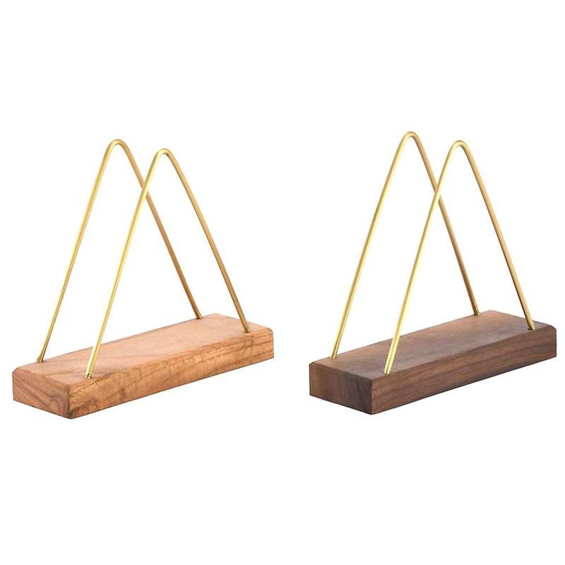 Solid Wood Creative Vertical Triple-cornered Tissue Holder Coffee C