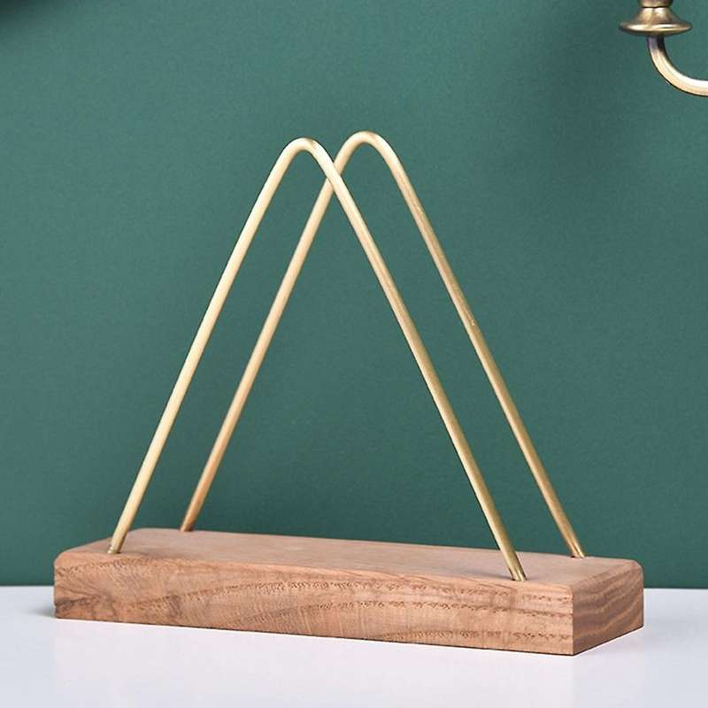 Solid Wood Creative Vertical Triple-cornered Tissue Holder Coffee C