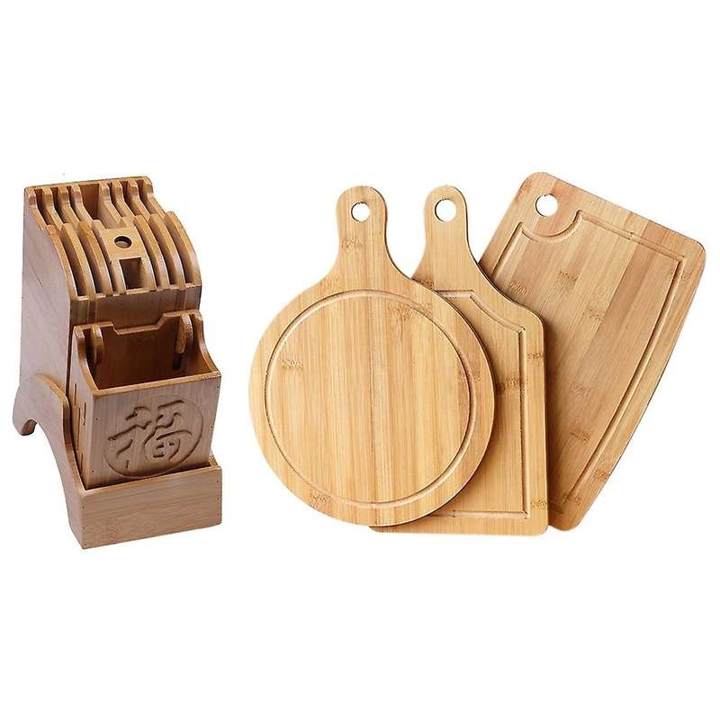 Bamboo Cutting Board for Kitchen, Pizza Fruit Board