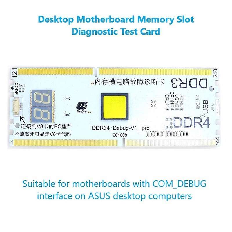 Laptop Ddr3/ddr4 Diagnostic Analyzer Test Card with Led Tester Card