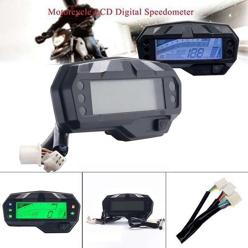 Universal Motorcycle Lcd Digital Meter Speedometer Odometer