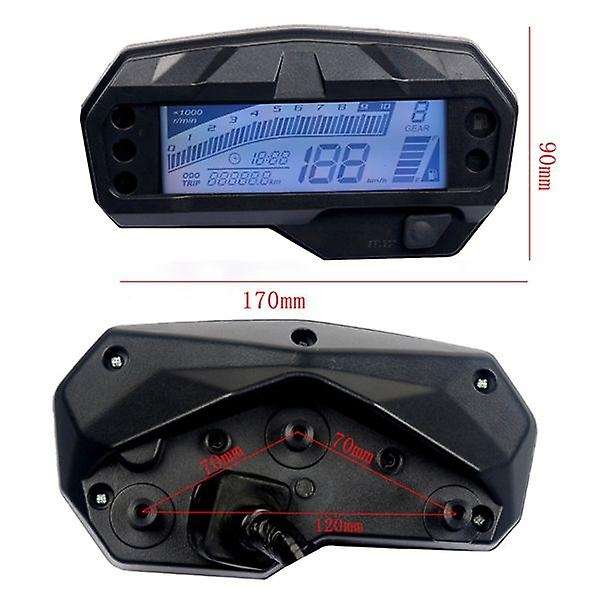 Universal Motorcycle Lcd Digital Meter Speedometer Odometer