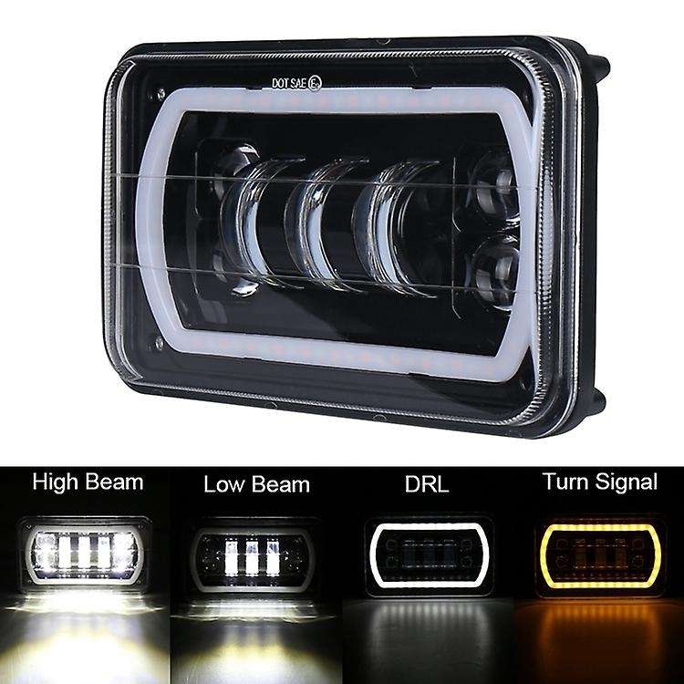4x6 Inch Led Head Light Lamp Hi-lo Beam Drl Light for Jeep Wrangler