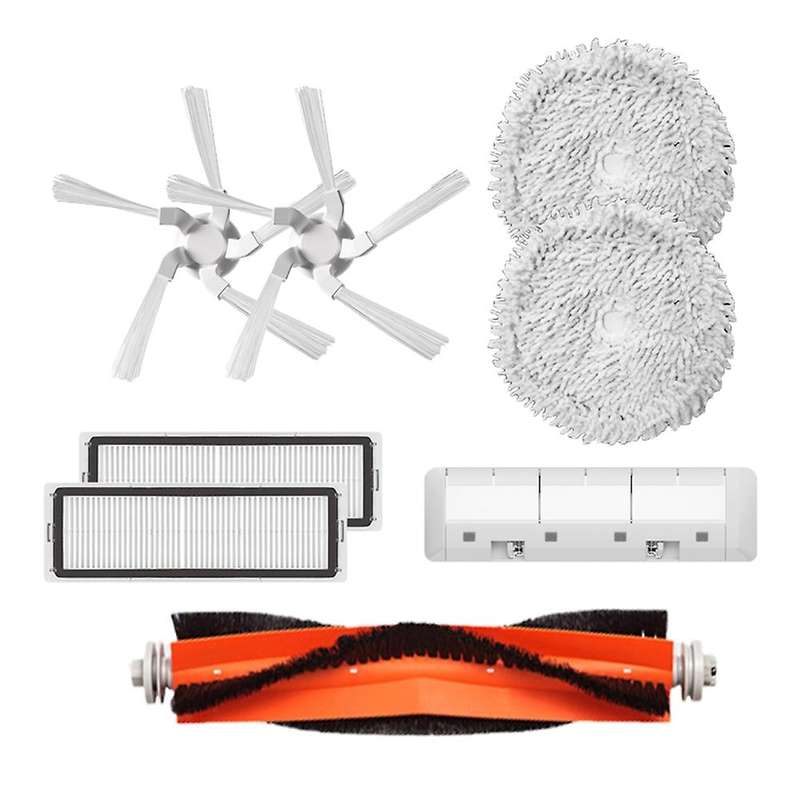 10 Pcs Main Brush Side Brush Mop Cloth Hepa Filter Parts Replacement