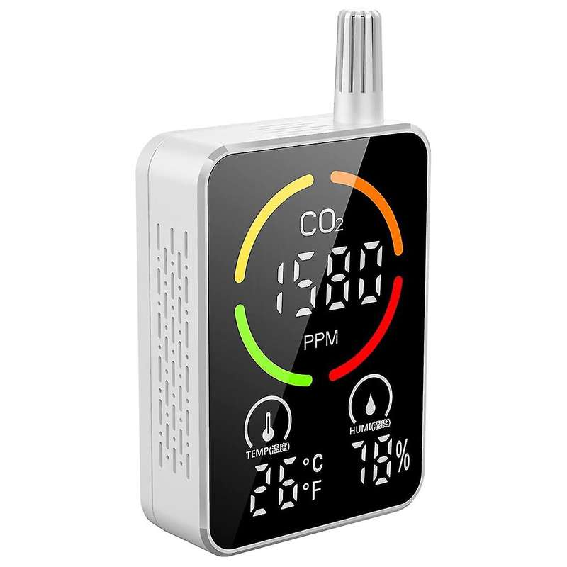 Portable Co2 Meter, Smart 3-in-1 Tool for Carbon Dioxide,white