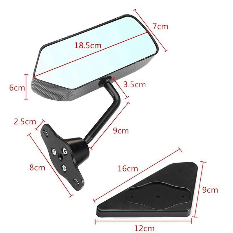 1 Pair F1 Style Side Rearview Door Wing Mirror for Benz Honda Ford