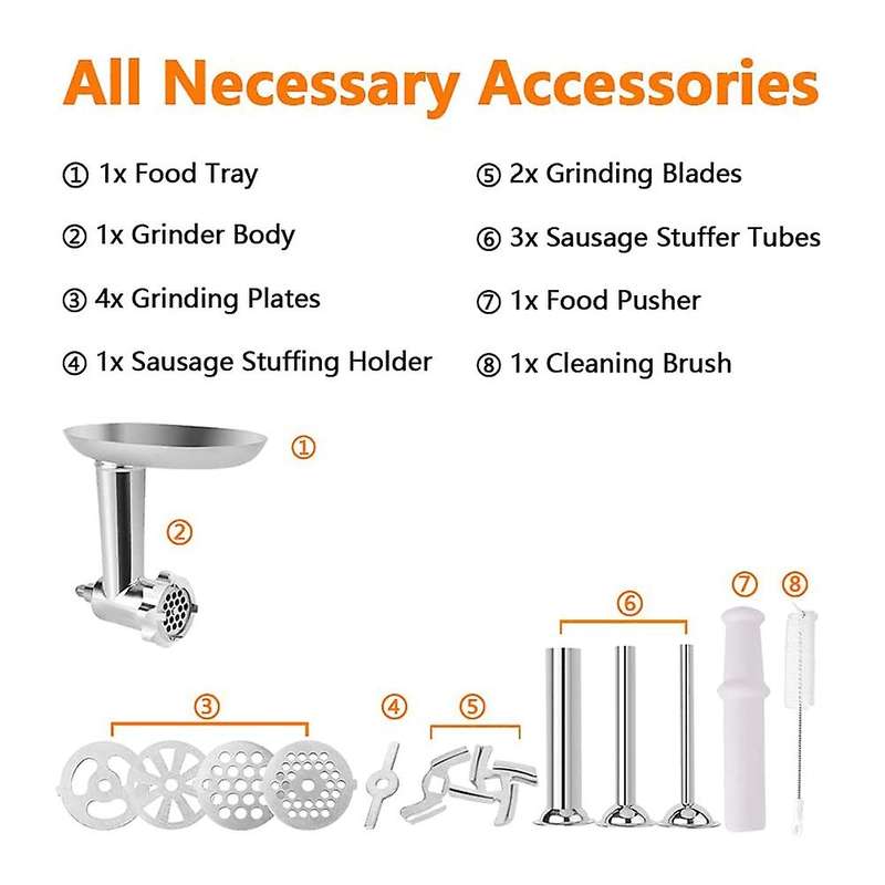 Grinder Attachments for Kitchenaid ,including Plates & Stuffers