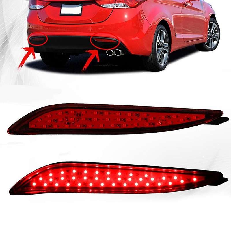 1 Pair Car Led Rear Bumper Tail Light for Hyundai Elantra 2012-2014