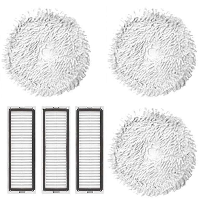 6pcs Washable Hepa Filter and Mop for Xiaomi Dreame Bot W10 Robot