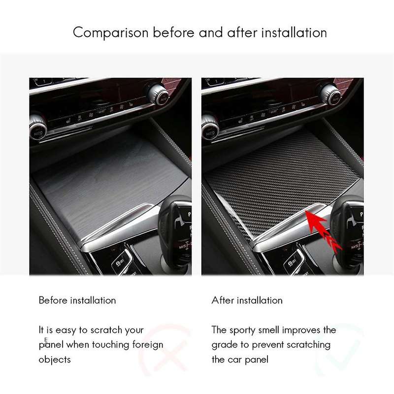 Carbon Fiber Car Water Cup Holder Panel Stickers For-bmw 5 Series G30