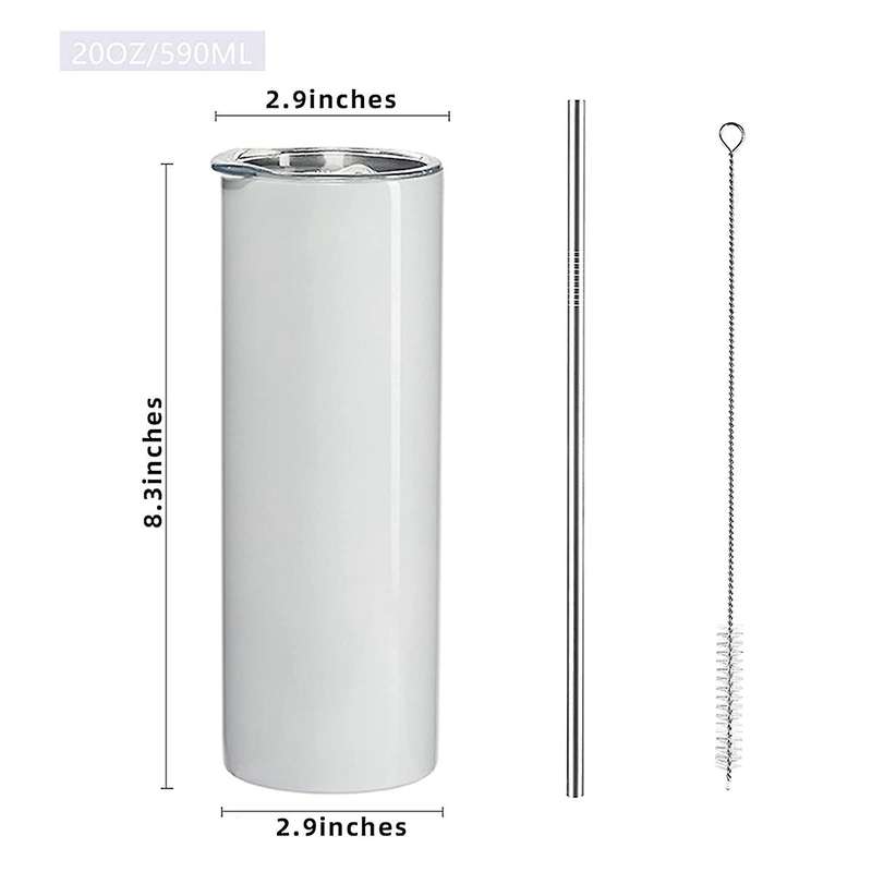 Sublimation Tumblers 20 Oz,stainless Steel,with Lid and Straw,4 Pack