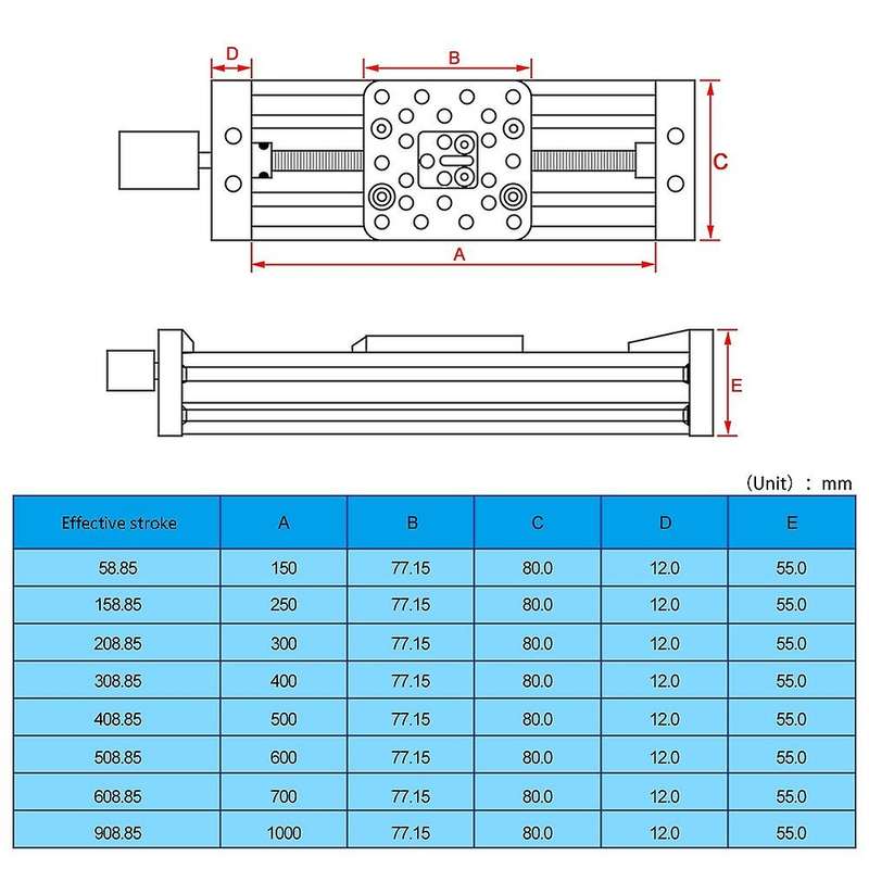 3d Printer Z Axis Screw T8 Z Axis Diy C Cnc Sliding Table 250mm Black
