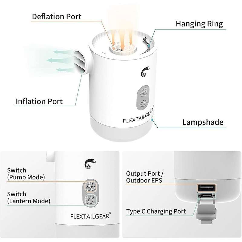 Flextailgear Portable Air Pump Mp2 Pro Wireless Electric Air,white
