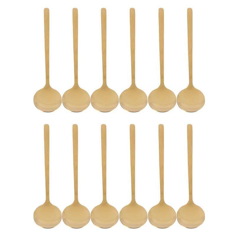 60pcs Shape Coffee Spoon Stainless Steel Dessert Spoon(gold)