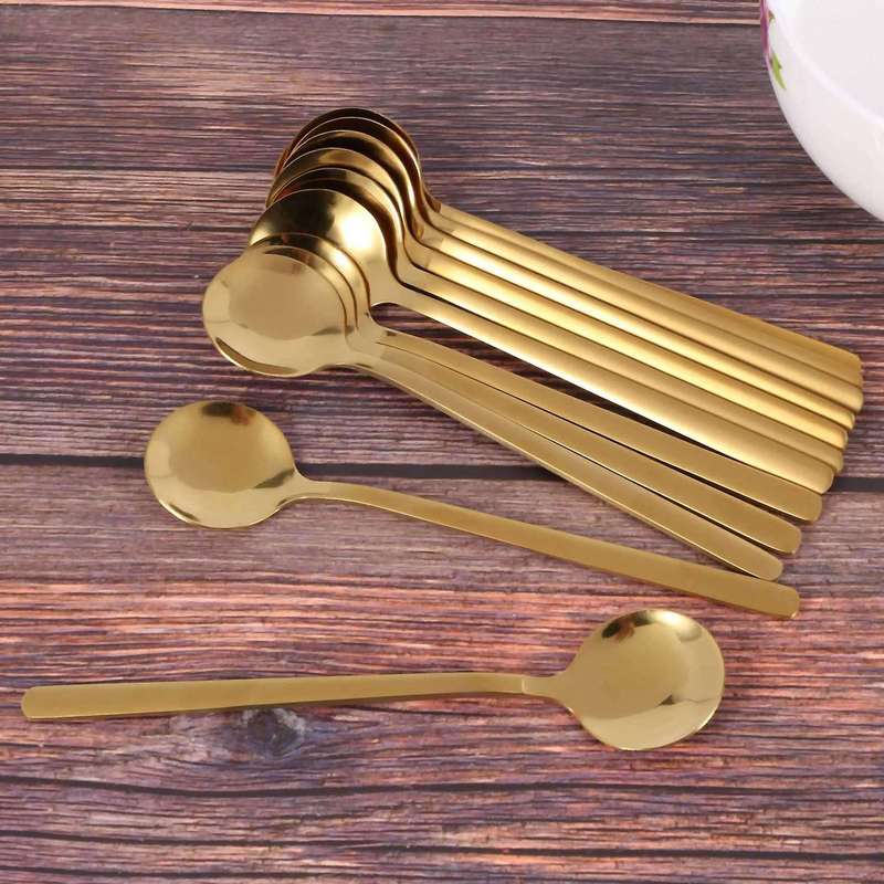 60pcs Shape Coffee Spoon Stainless Steel Dessert Spoon(gold)