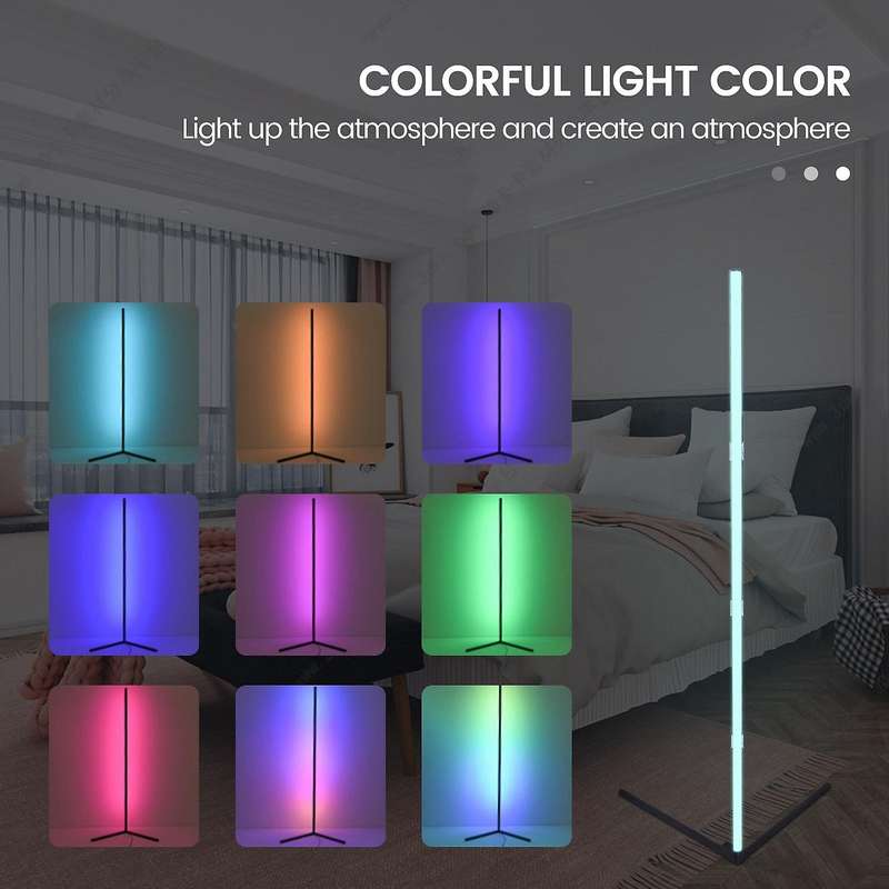 Home Led Floor Lamp,rgb Mood Color Lighting Corner Lamp Us Plug