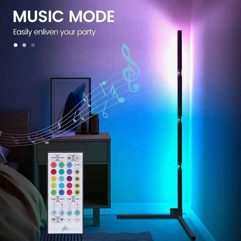 Home Led Floor Lamp,rgb Mood Color Lighting Corner Lamp Us Plug