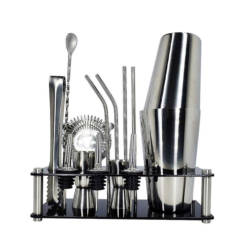 15pc/set Cocktail Shaker 750/600ml Boston Stainless Steel Wine Shaker