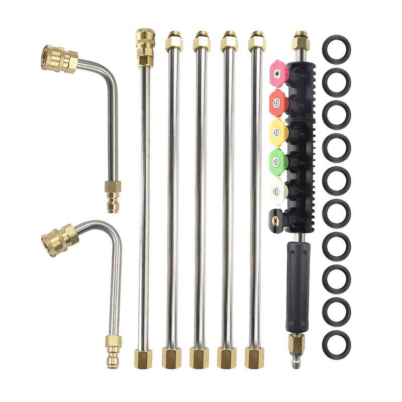 Replacable Power Washer Lance with 6 Spray Nozzle Tips Design