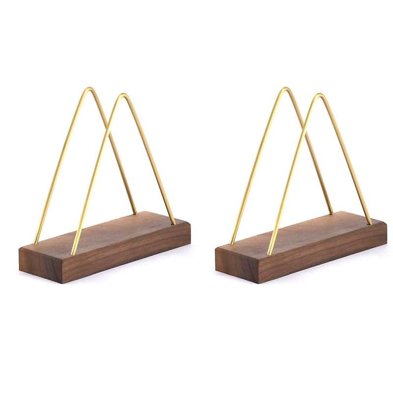 Solid Wood Creative Vertical Triple-cornered Tissue Holder Coffee A