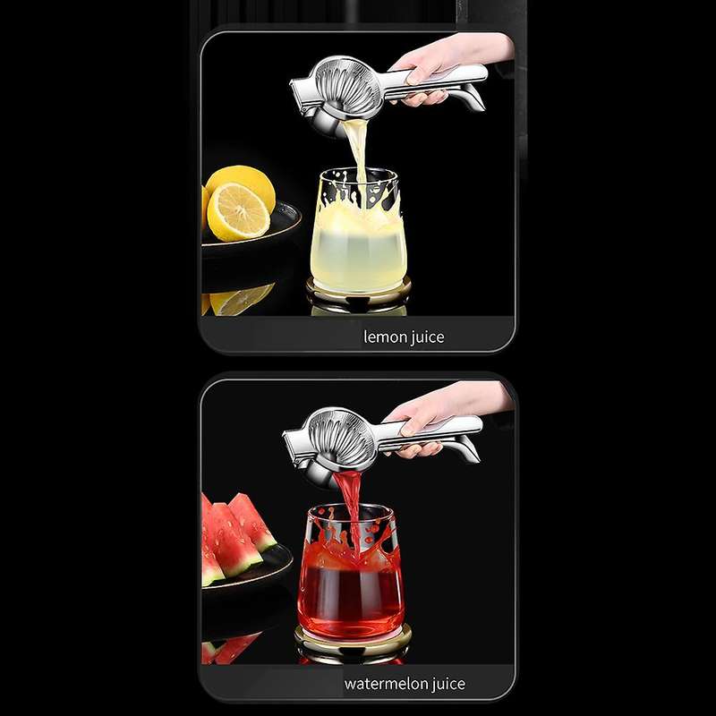 Portable Manual Fruit Juicer Stainless Steel Citrus Raw Hand Pressed