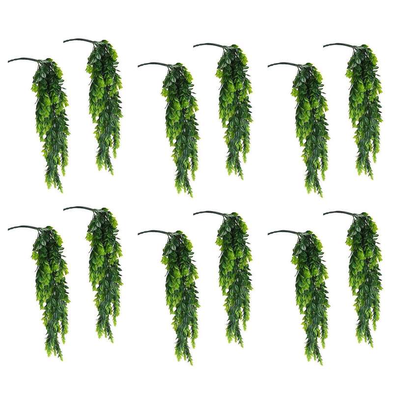 12pcs Artificial Fake Hanging Plants for Garden Hanging Basket Decor