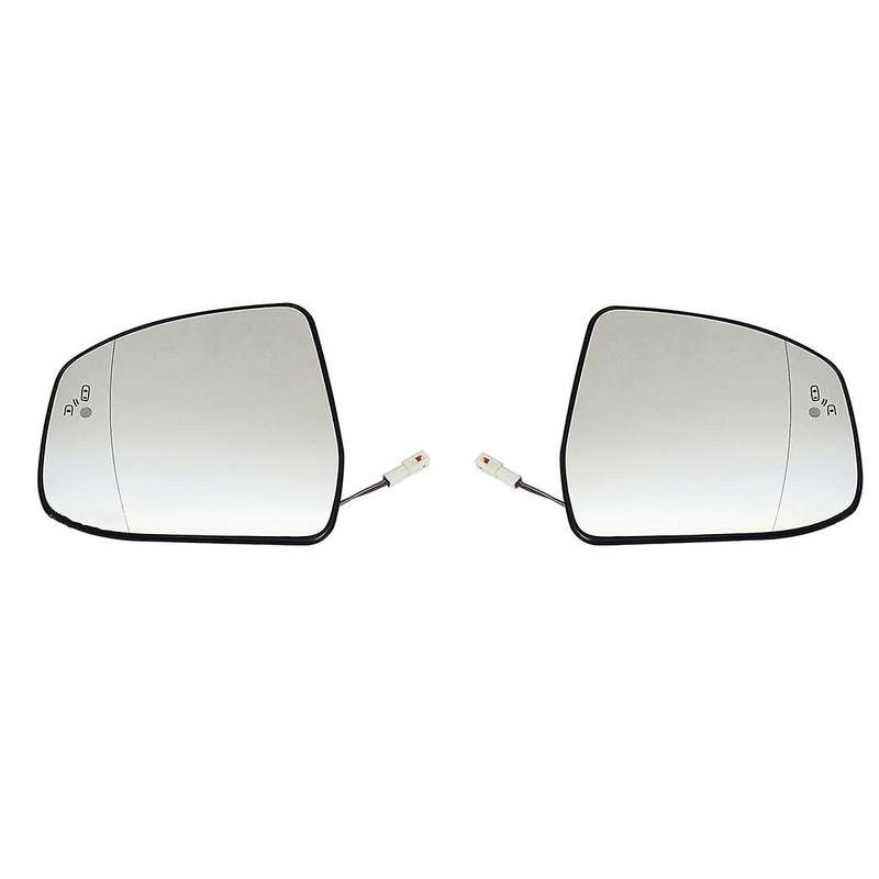 2pcs Door Wing Side Mirror Glass Heated Blind Spot Warning