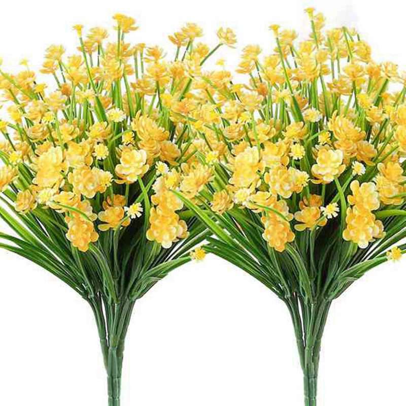 40 Bunches Of Artificial Flowers for Outdoor Decoration (yellow)