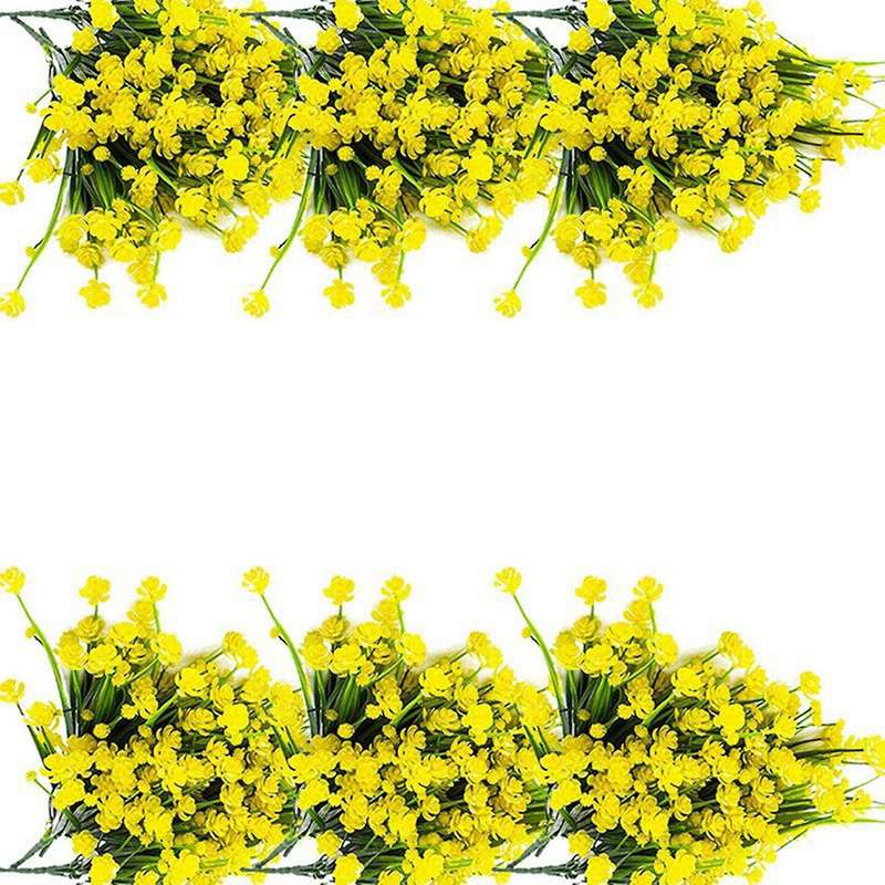 40 Bunches Of Artificial Flowers for Outdoor Decoration (yellow)