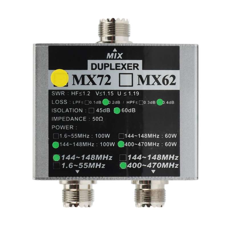 Hf Walkie Talkie Tri-band Amateur Two Way Radio Combiner Mx72 60-100w