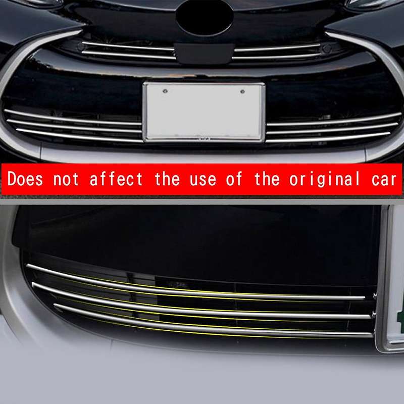 8pcs for Toyota Aqua 2021 2022 Front Bumper Mesh Center Grill Strips