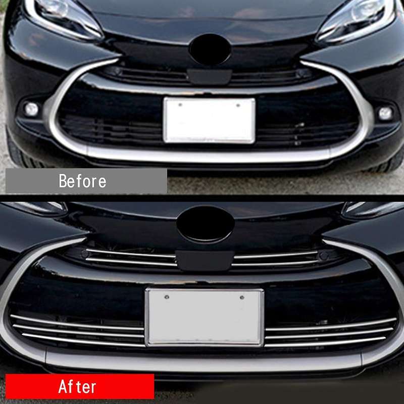 8pcs for Toyota Aqua 2021 2022 Front Bumper Mesh Center Grill Strips