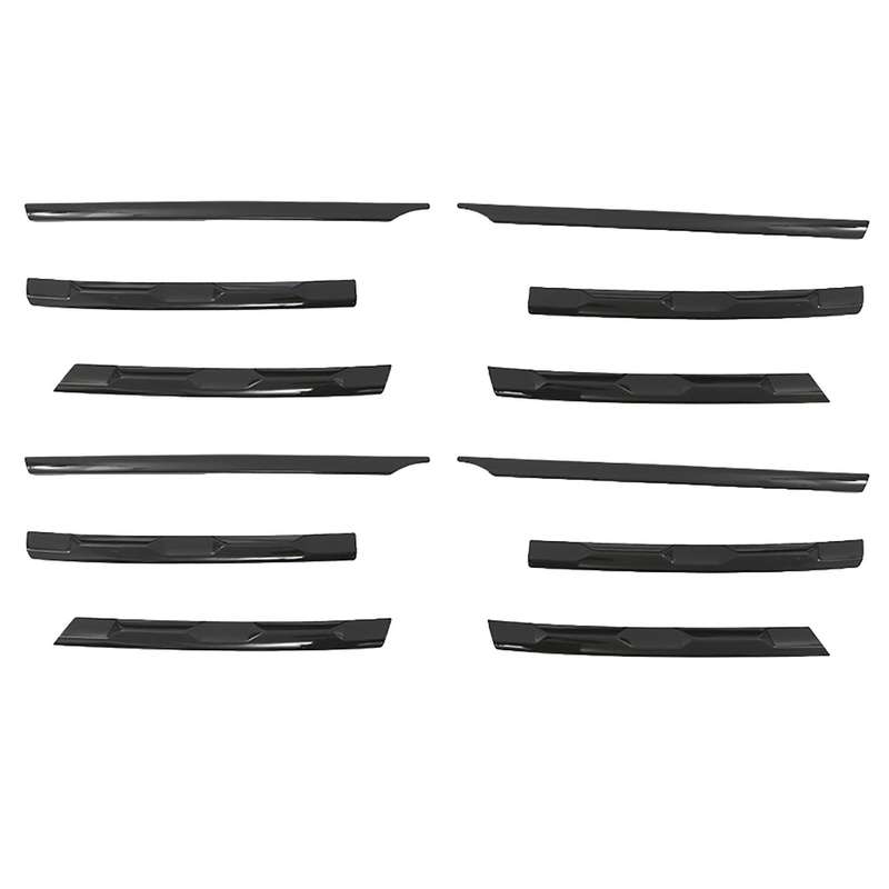 For Tiguan Mk2 Glossy Black Front Bumper Mesh Center Grille Strips