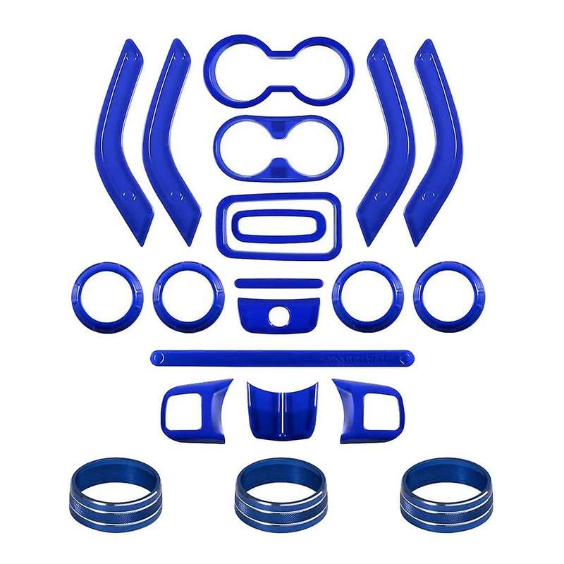 21 Pcs Car Interior Trim Kit for Jk Jeep Wrangler 2011-2017 (blue)