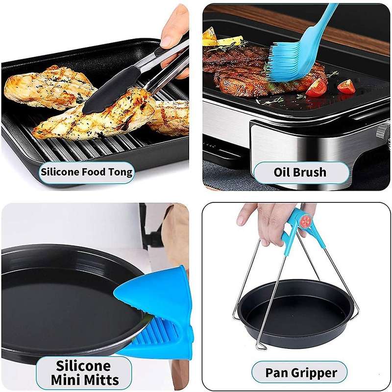 14 Pcs Accessories with 8 Inch Cake Pan, Pizza Pan, Cup, Rack, Paper