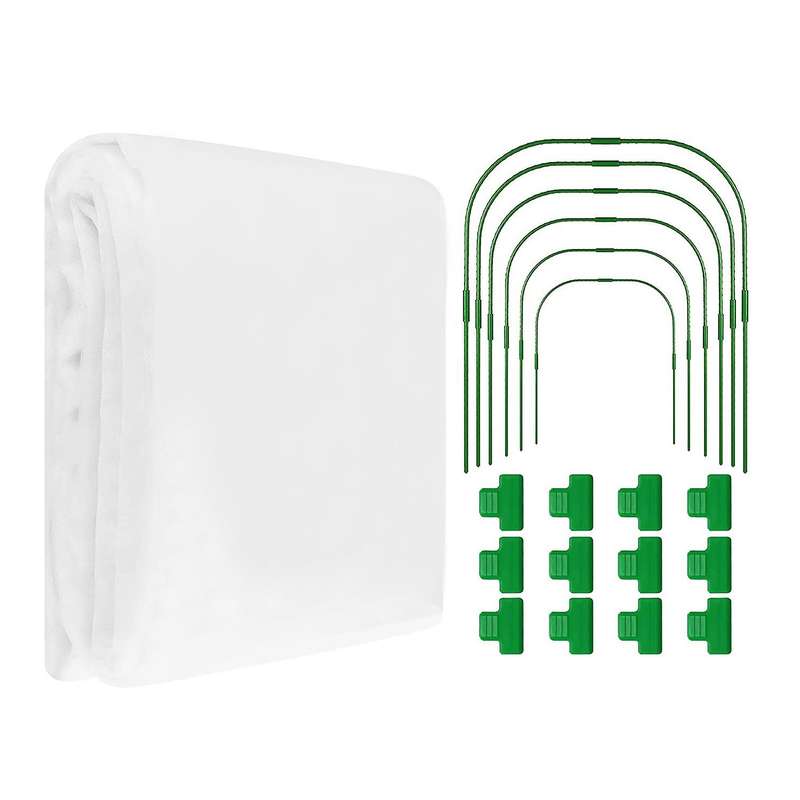 Plant Covers 8x23 Ft Ultra Fine Mesh Netting & 6pcs Garden Hoops