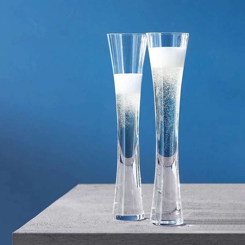 2pcschampagne Glasses Glitter Flutes Clear Cups Bubble Wine Tulip