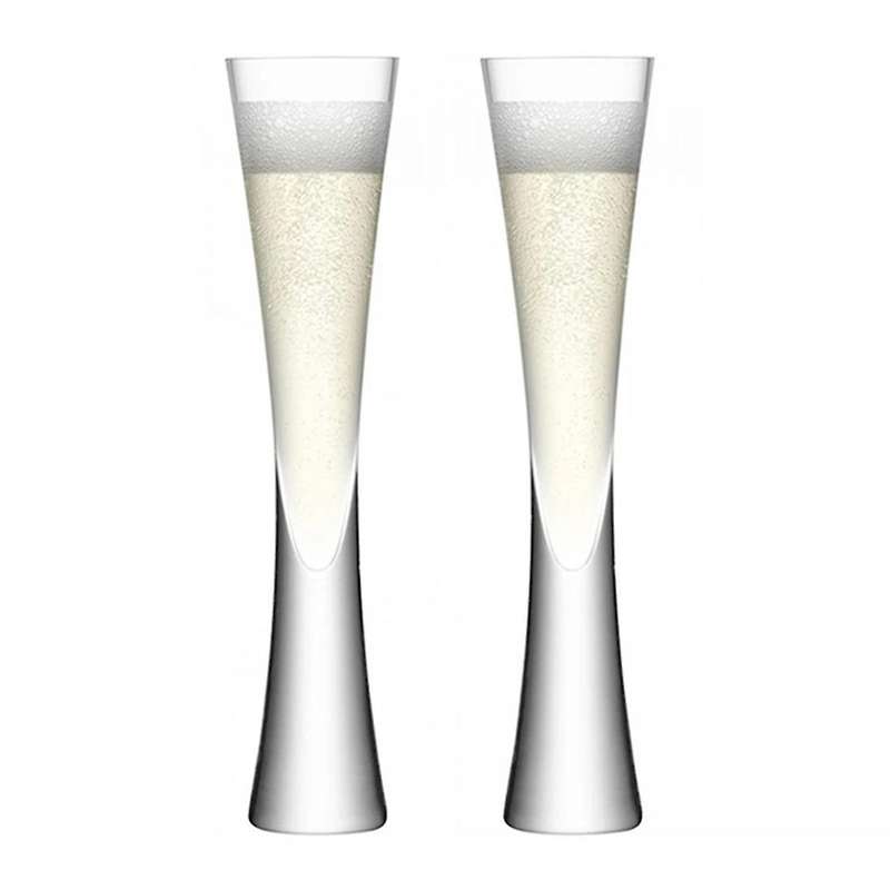 2pcschampagne Glasses Glitter Flutes Clear Cups Bubble Wine Tulip