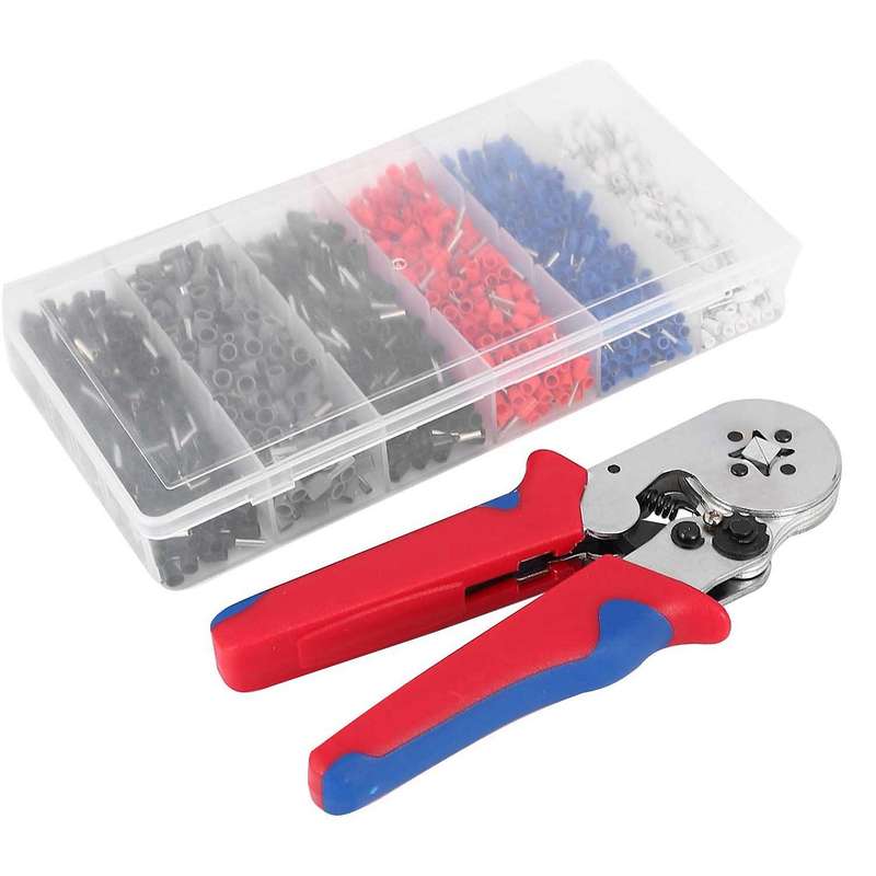 1500pcs Terminal Ferrule Crimper Kit with Ratchet Crimping Tool