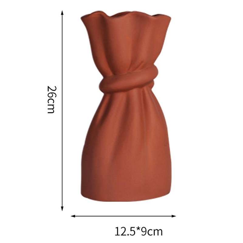 Cloth Bag Ceramic Vase Dried Flower Art Decoration Home Decoration A